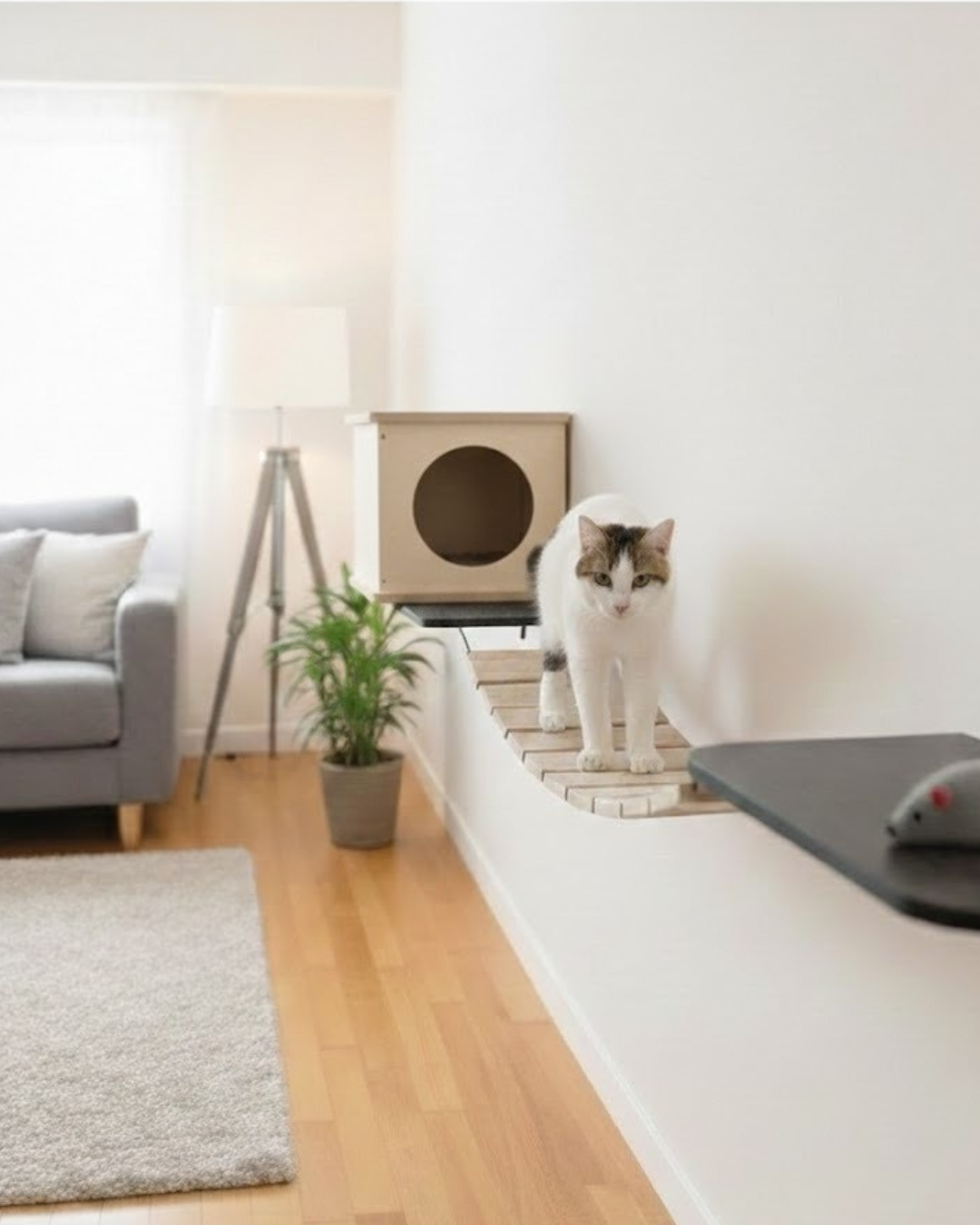 Puente colgante para gatos