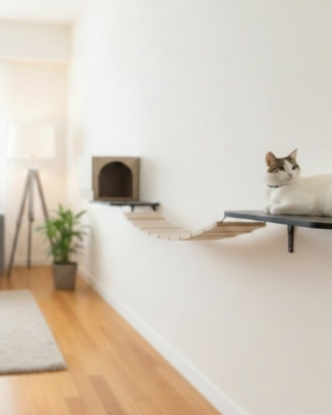 Puente colgante para gatos