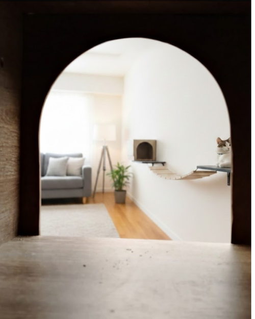 Puente colgante para gatos